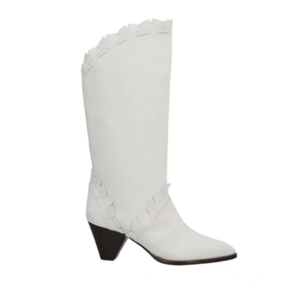 Isabel Marant White Knee-High Heeled Boots - Picture 2 of 11
